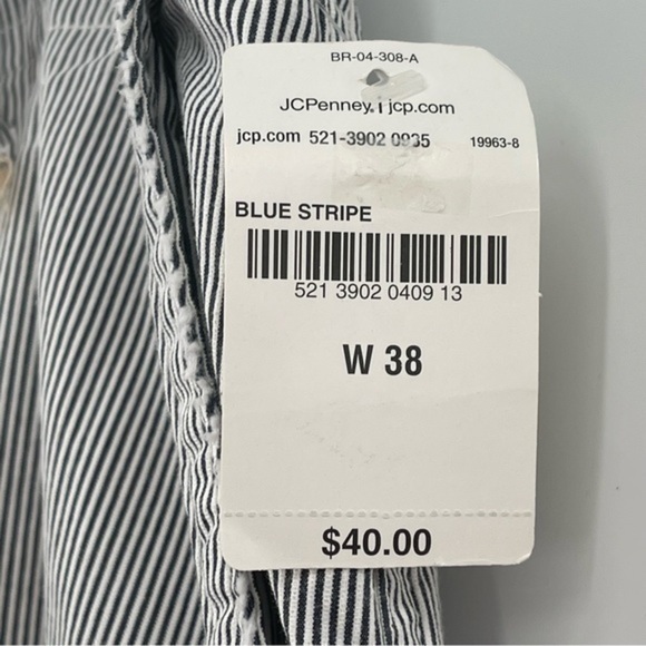 NWT Arizona Jeans Deck Shorts Blue Stripped size 38 - Picture 7 of 7